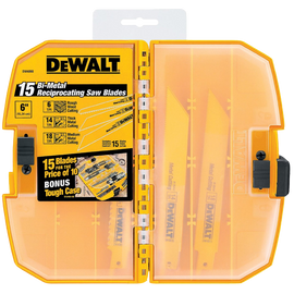 DEWALT DW4890 15-Piece Reciprocating Saw Blade Tough Case Set